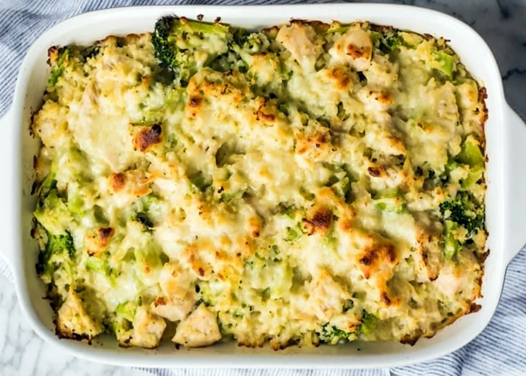 Broccoli Cauliflower Rice Chicken Casserole